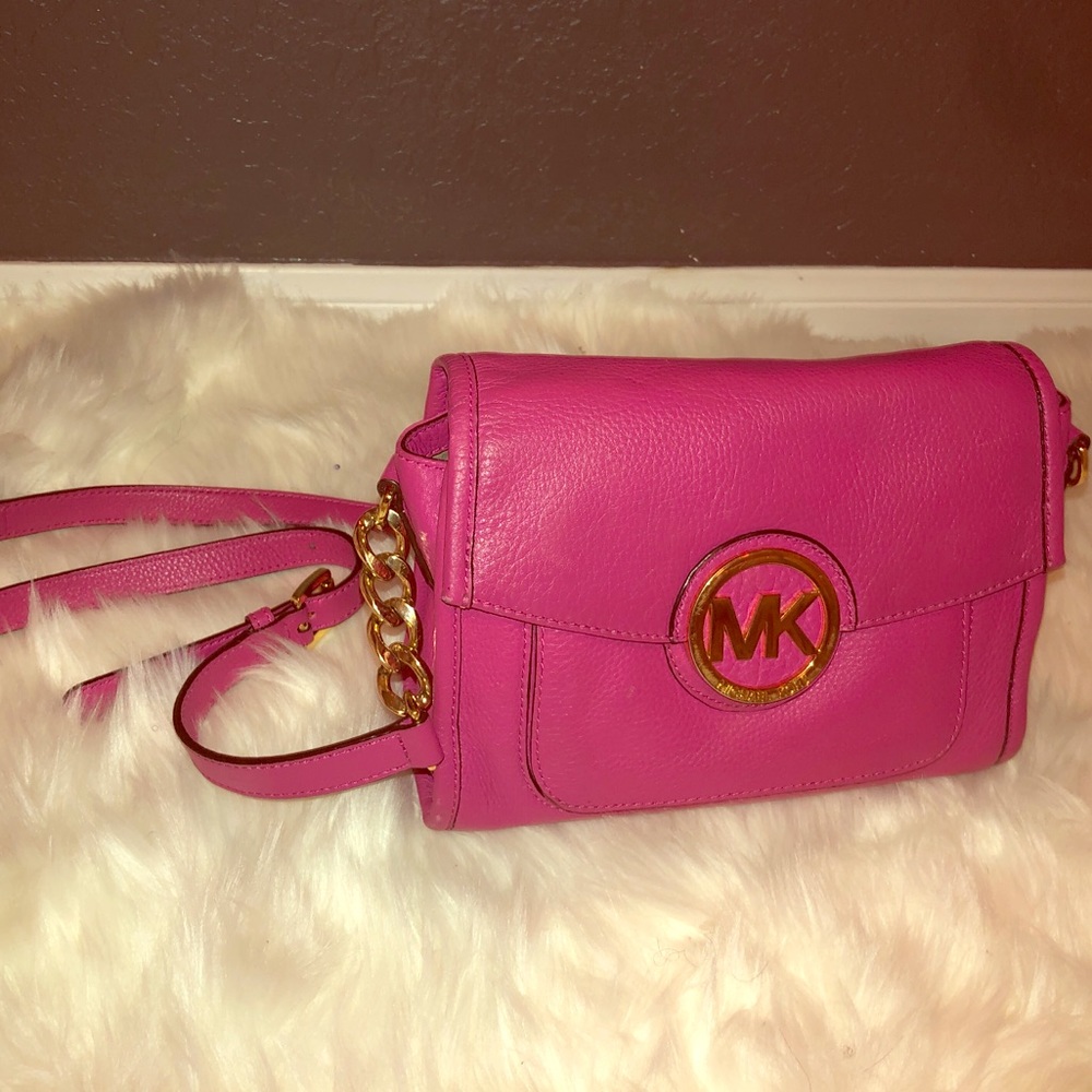 Leather hot pink Micheal Kors satchel
